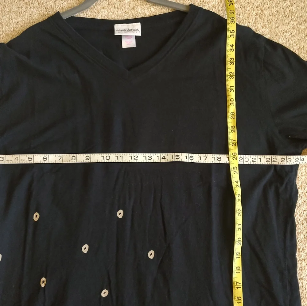 Marushka Handprints Moose Lick Bar Harbor Dress Cotton Black Size L/XL - Picture 6 of 8